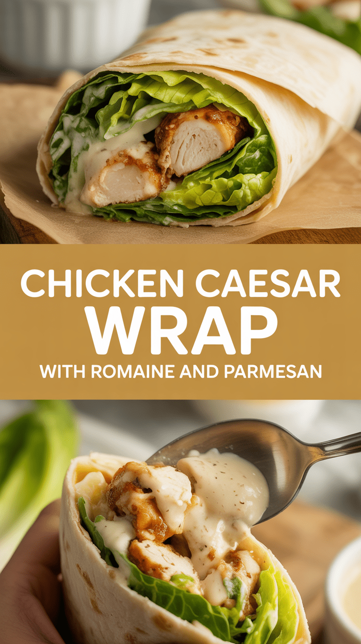 Chicken Caesar Wrap with Romaine and Parmesan