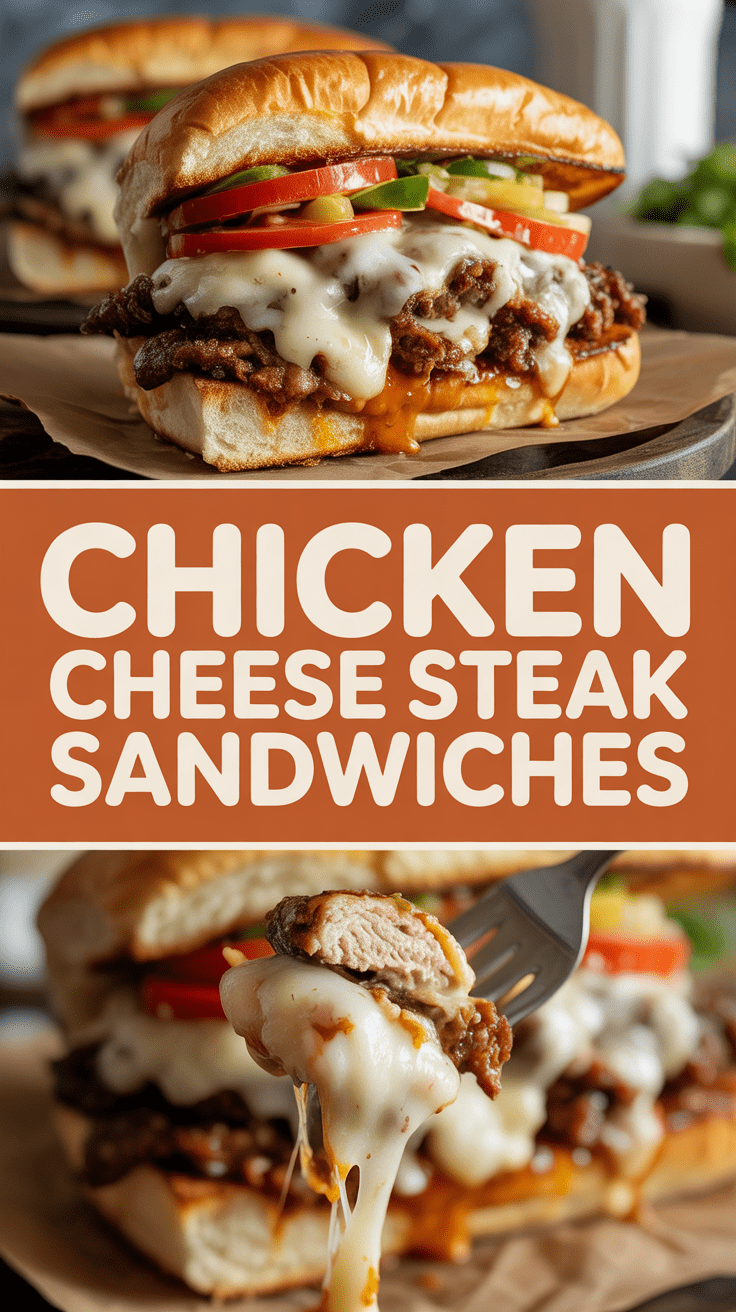 Chicken Cheese Steak Sandwiches