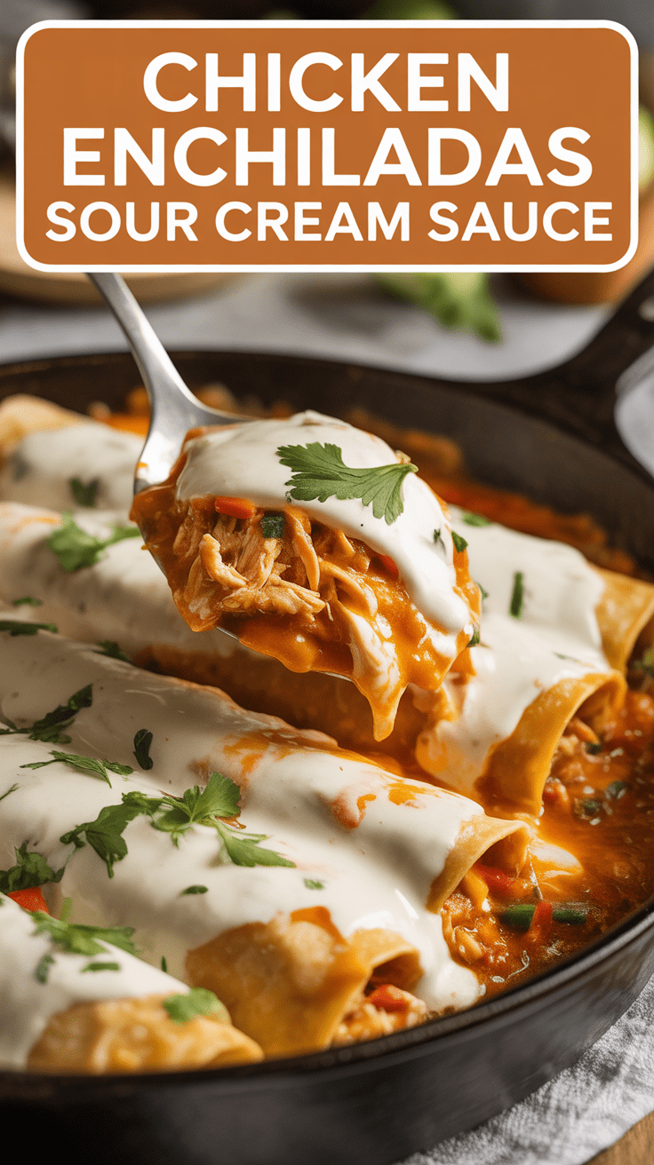 Chicken Enchiladas Sour Cream Sauce