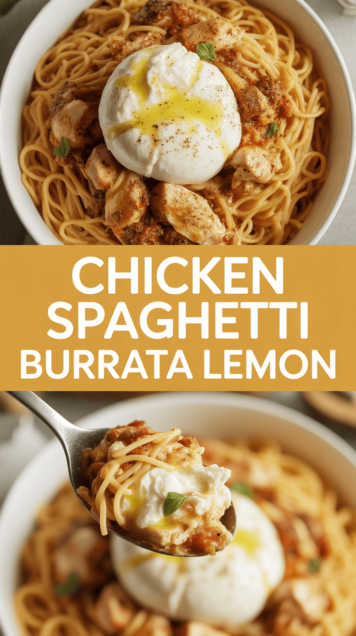 Chicken Spaghetti Burrata Lemon