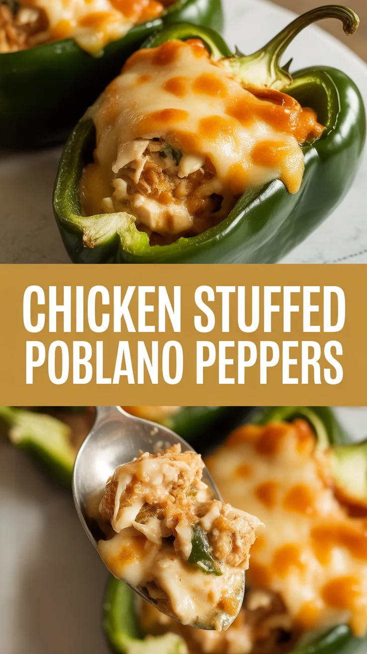 Chicken Stuffed Poblano Peppers