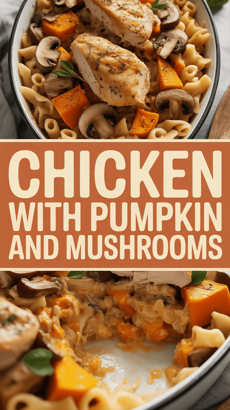 Chicken With Pumpkin And Mushrooms
