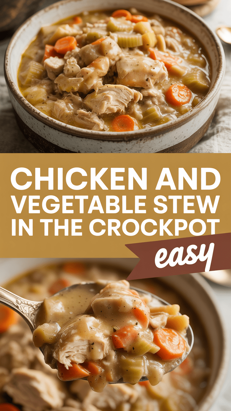 Chicken and Vegetable Stew in the Crockpot Easy