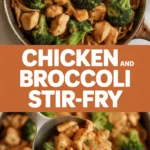 Chicken and broccoli stir-fry with garlic and ginger Chicken and broccoli stir-fry with garlic and ginger