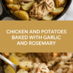 Chicken and potatoes baked with garlic and rosemary