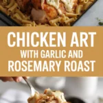 Chicken art with garlic and rosemary roast