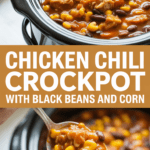 Chicken chili crockpot with black beans and corn