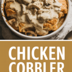 Chicken cobbler with mushroom and thyme gravy