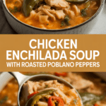 Chicken enchilada soup with roasted poblano peppers