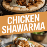 Chicken shawarma with garlic yogurt sauce and pita bread