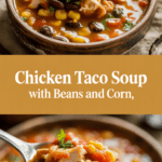 Chicken taco soup with beans and corn