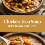 Chicken taco soup with beans and corn