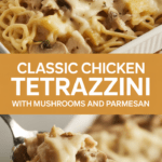 Classic Chicken Tetrazzini with Mushrooms and Parmesan