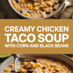 Creamy Chicken Taco Soup with Corn and Black Beans