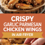 Crispy garlic parmesan chicken wings in air fryer