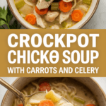 Crockpot Chicken Noodle Soup with Carrots and Celery
