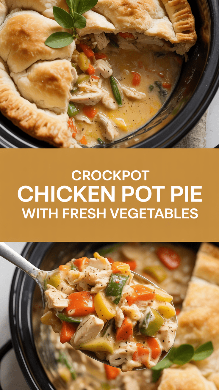 Crockpot Chicken Pot Pie with Fresh Vegetables