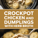 Crockpot Chicken and Dumplings with Herb Broth