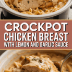Crockpot chicken breast with lemon and garlic sauce