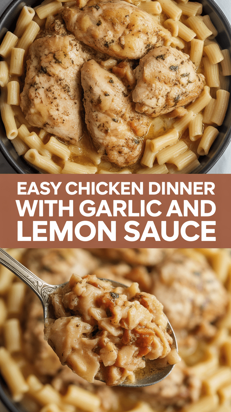 Easy chicken dinner with garlic and lemon sauce