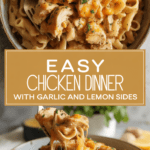 Easy chicken dinner with garlic and lemon sides