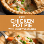 Easy chicken pot pie with mixed vegetables
