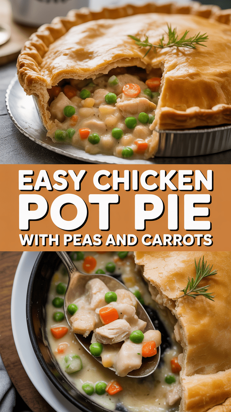 Easy chicken pot pie with peas and carrots