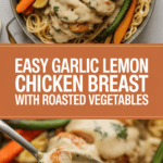 Easy garlic lemon chicken breast with roasted vegetables