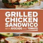 Grilled chicken sandwich with avocado and tomato Grilled chicken sandwich with avocado and tomato