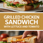 Grilled chicken sandwich with lettuce and tomato