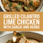 Grilled cilantro lime chicken with garlic and herbs