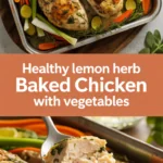Healthy lemon herb baked chicken with vegetables Healthy lemon herb baked chicken with vegetables