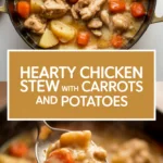Hearty chicken stew with carrots and potatoes