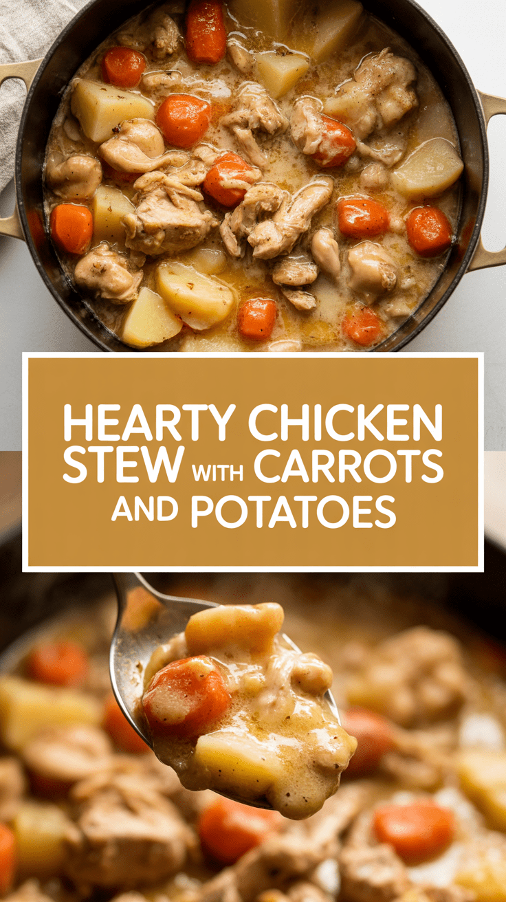 Hearty chicken stew with carrots and potatoes
