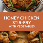 Honey chicken stir-fry with vegetables