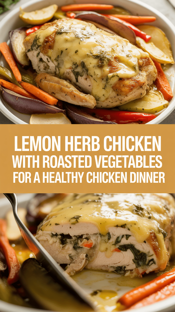 Lemon Herb Chicken with Roasted Vegetables for a Healthy Chicken Dinner