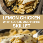 Lemon chicken with garlic and herbs skillet
