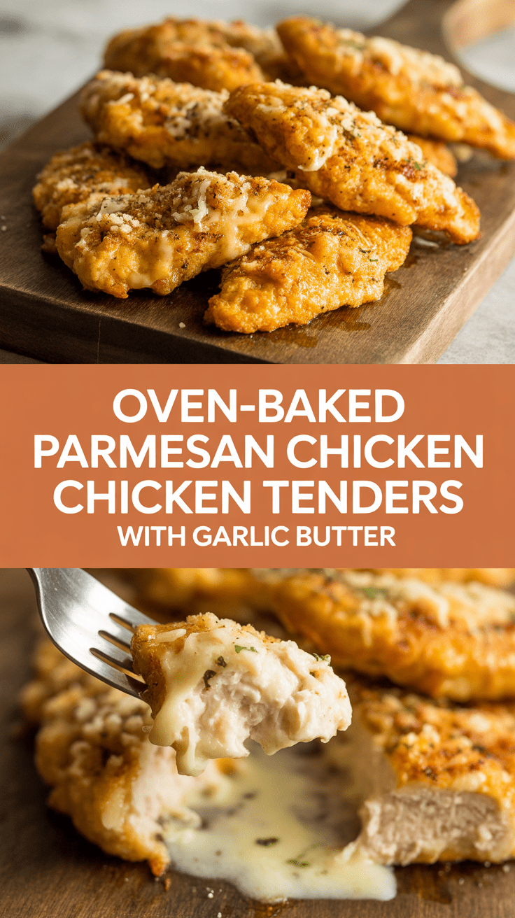 Oven-Baked Parmesan Chicken Tenders with Garlic Butter