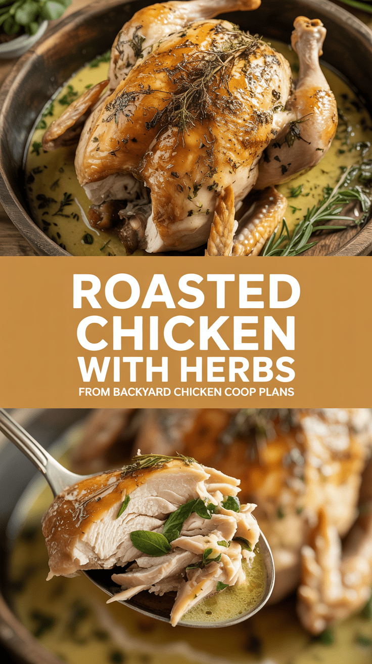 Roasted chicken with herbs from backyard chicken coop plans