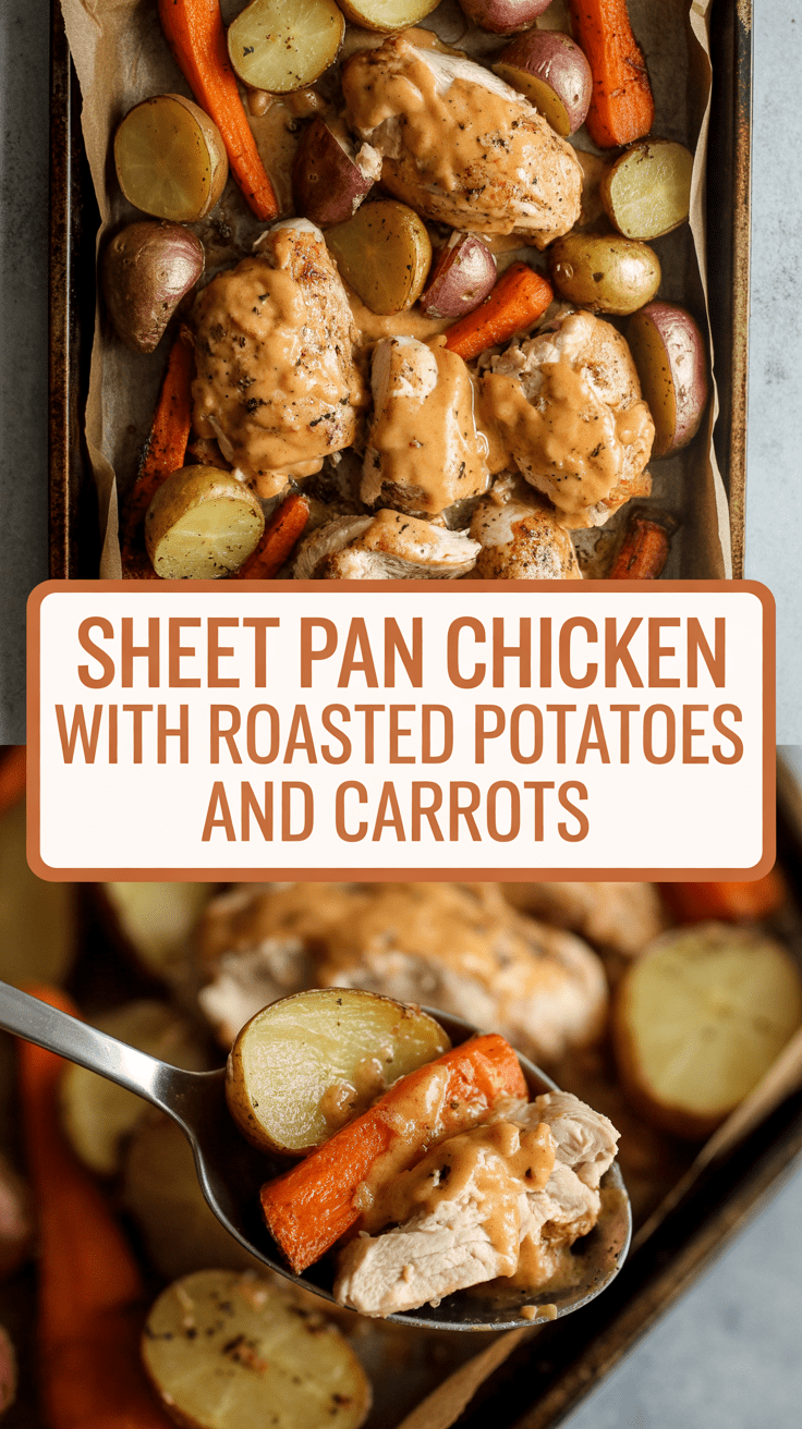 Sheet pan chicken with roasted potatoes and carrots