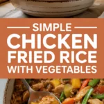 Simple chicken fried rice with vegetables