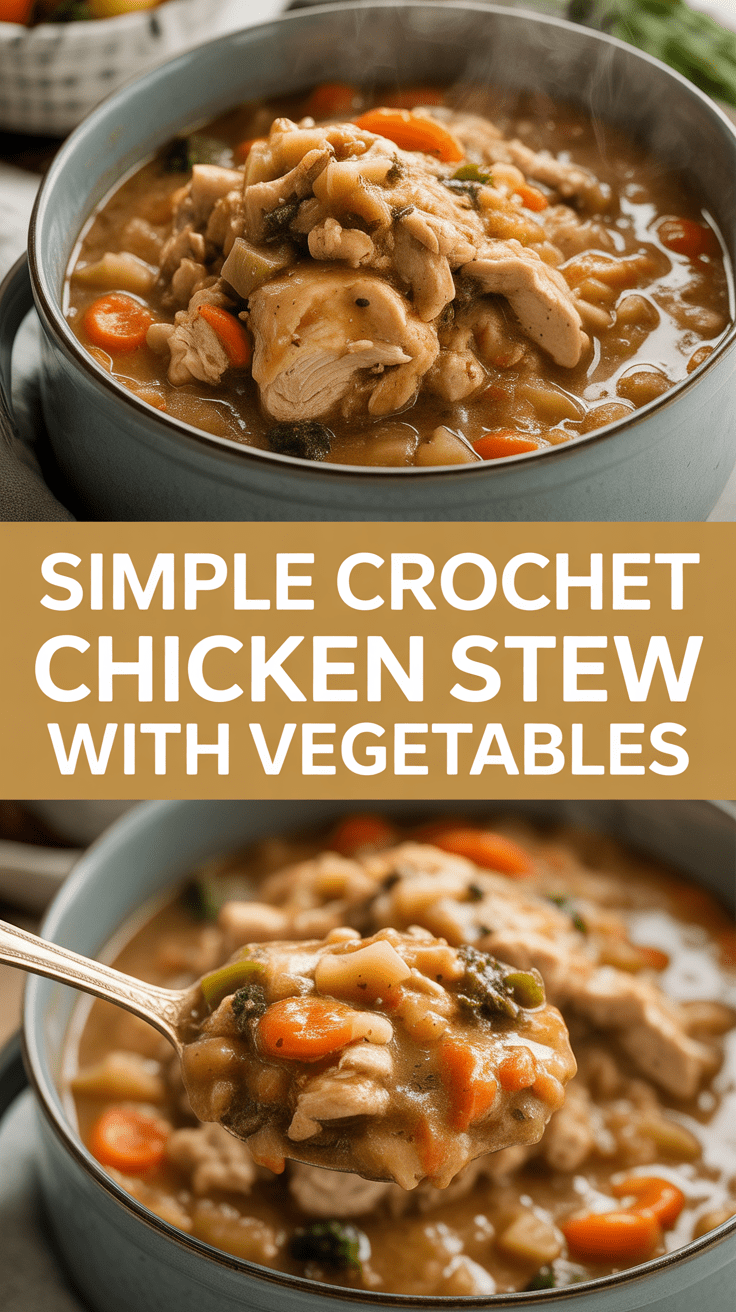 Simple crochet chicken stew with vegetables