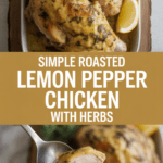 Simple roasted lemon pepper chicken with herbs