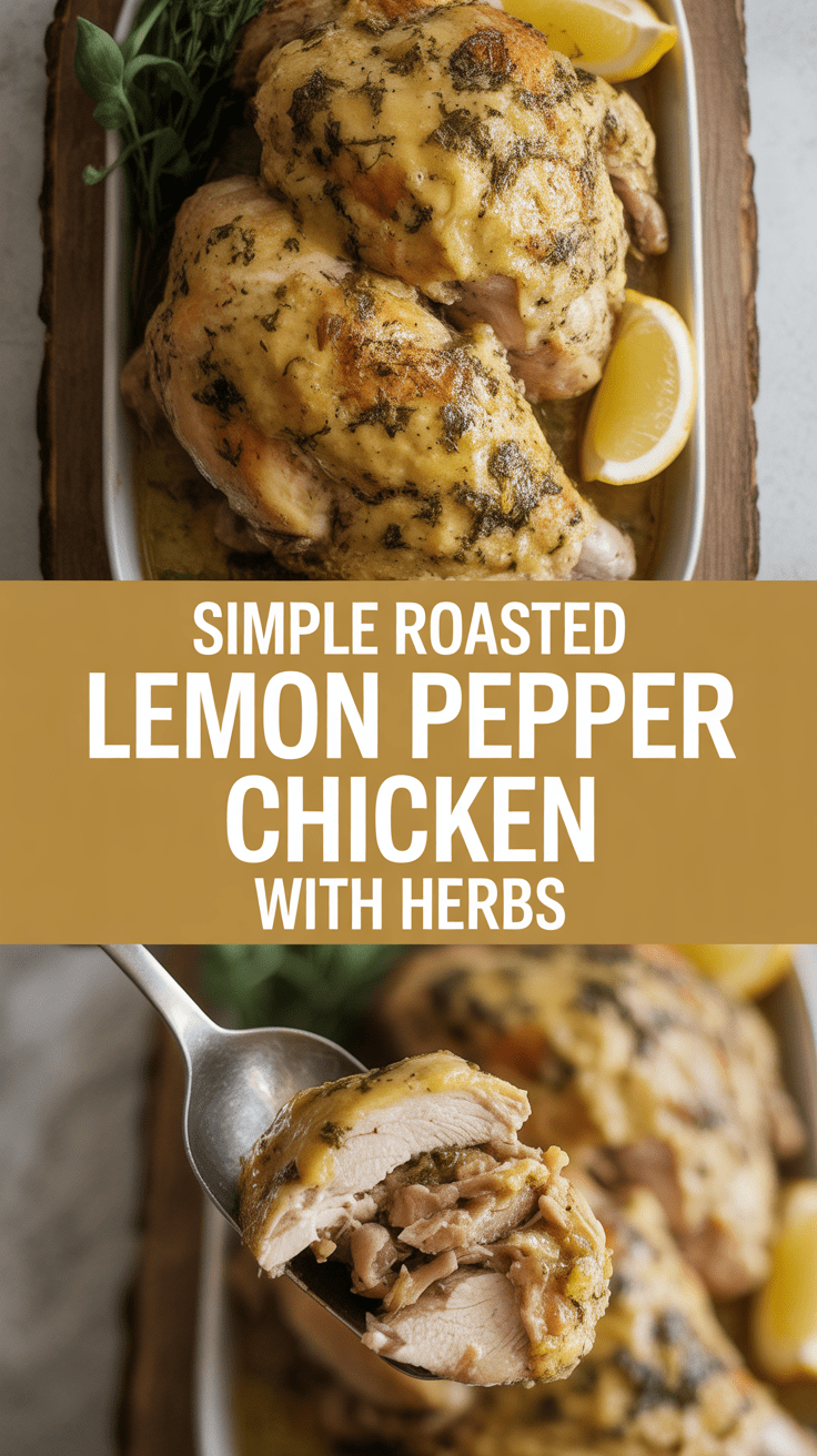 Simple roasted lemon pepper chicken with herbs