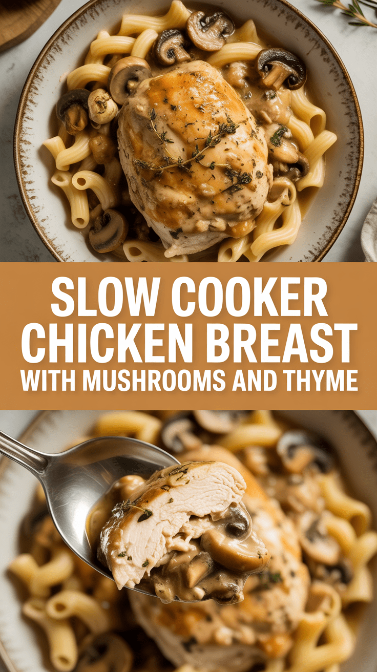 Slow Cooker Chicken Breast with Mushrooms and Thyme
