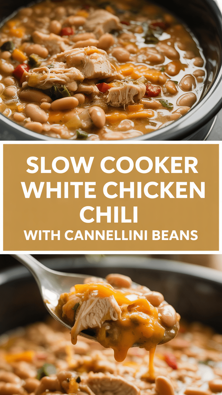 Slow Cooker White Chicken Chili with Cannellini Beans