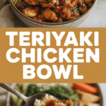 Teriyaki chicken bowl with steamed vegetables and rice