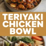Teriyaki chicken bowl with steamed vegetables and rice Teriyaki chicken bowl with steamed vegetables and rice