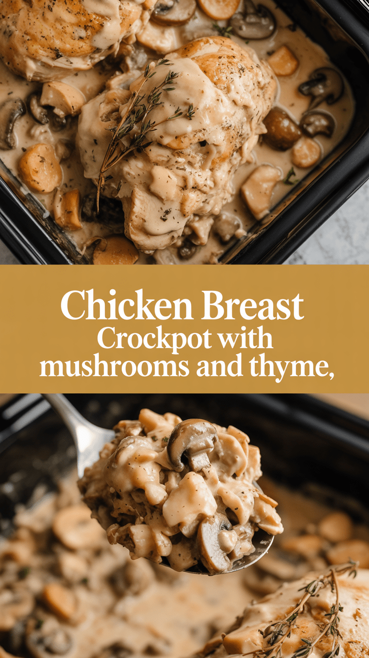 chicken breast crockpot with mushrooms and thyme